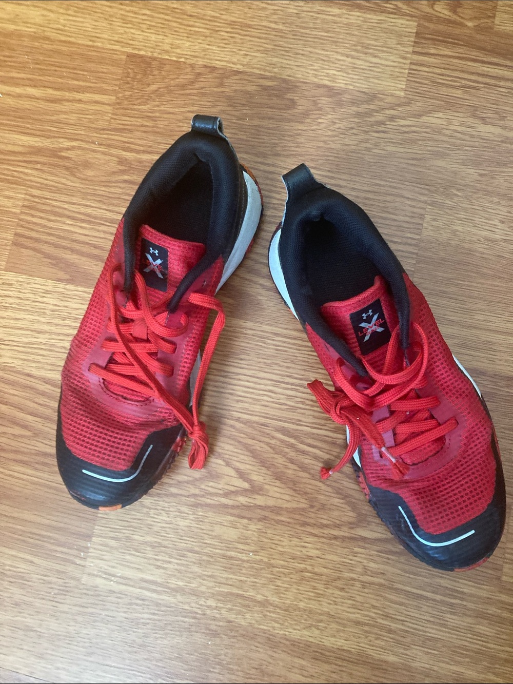 Under Armour Red and Black Athletic Sneakers